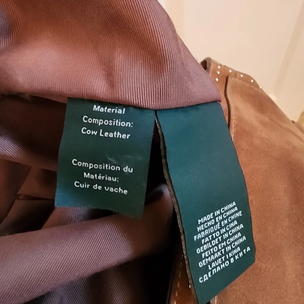 Ralph Lauren Baswick Brown Suede Hobo Bag
